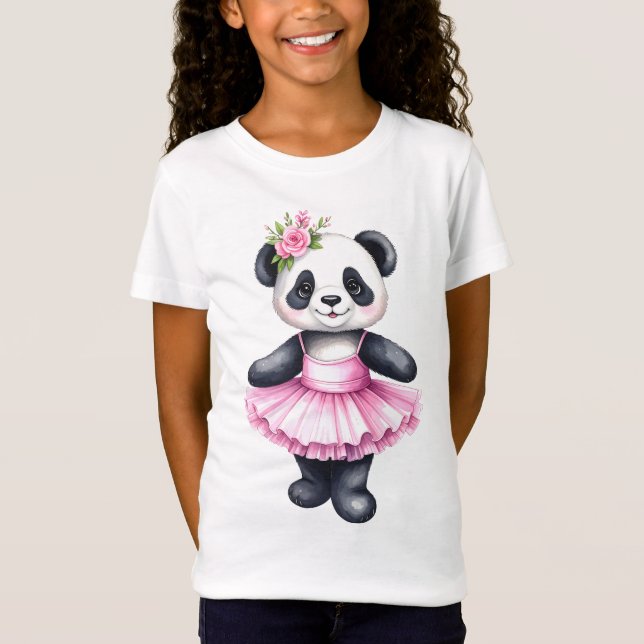 Camiseta Balé de dança de bailarina de panda bonito (Frente)