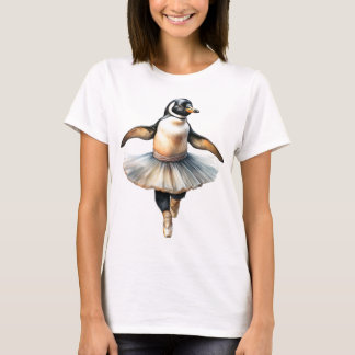 Camiseta Balé de dança de bailarina de pinguim bonito