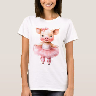 Camiseta Balé de dança de bailarina de porco