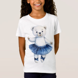 Camiseta Balé de dança de bailarina de urso polar, bonito