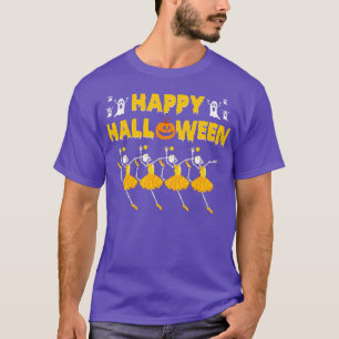 Camiseta Balé de dança Feliz Halloween Skeleton Ballerina