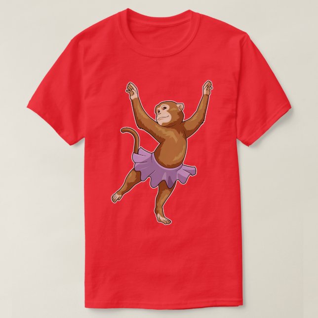 Camiseta Balé de Macaco Ballerina Dança (Frente do Design)