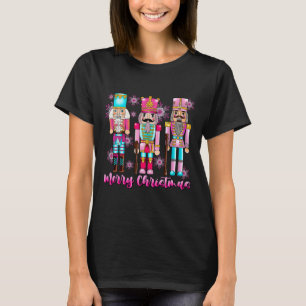 Camiseta Balé de Natal Rosa Rosa Nutcracker Esquadrão Rosa