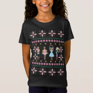 Camiseta Balé de Nutcracker Rosa Ufly Christmas Sweater Gra