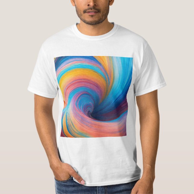 Camiseta Balé de Pastel de Roios Azuis e Azuis Claro (Frente)