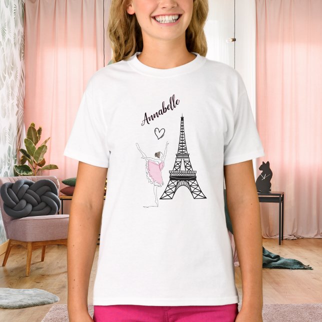 Camiseta Balé de Torre Eiffel Personalizado da Ballerina em (Criador carregado)
