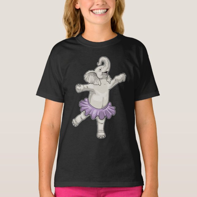 Camiseta Balé Elefante Ballerina Dança (Frente)