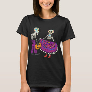 Camiseta Balé Folklorico Skeleton Sugar Skull Dia De Los