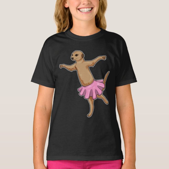 Camiseta Balé Meerkat Ballerina Dança (Frente)