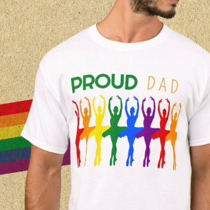 Camiseta Balé Orgulho gay-arco-íris PAI orgulhoso Silhouett