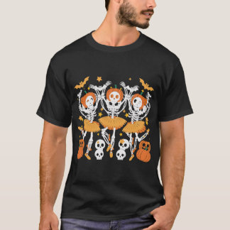 Camiseta Balé Pumpkin Skeleton Halloween T-Shirt - Assustad