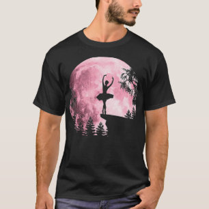 Camiseta Balé Rosa FullMoon Dançando Lua das Mulheres Ba
