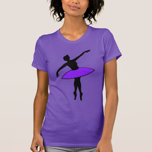 Camiseta Balé Roxo Tutu Ballerina Dança Professora Presente (Frente)