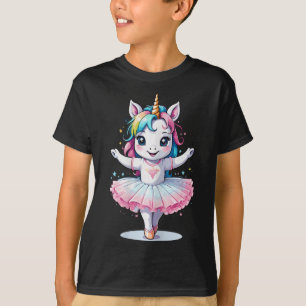 Camiseta Balé Único E Moderno Da Unicórnio E Ballerin