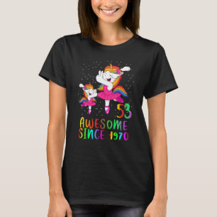 Camiseta balé Unicórnio De 53 Anos De Aniversário Incrível