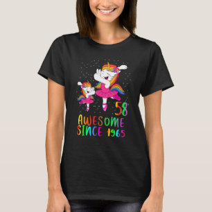 Camiseta balé Unicórnio De 58 Anos De Aniversário Incrível