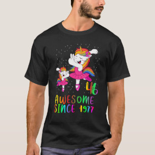 Camiseta balé Unicórnio De Aniversário De 46 Anos Incrível
