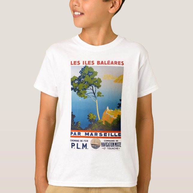 Camiseta Baleares Islands Vintage Viagem francês (Frente)
