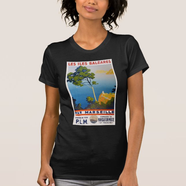 Camiseta Baleares Islands Vintage Viagem francês (Frente)