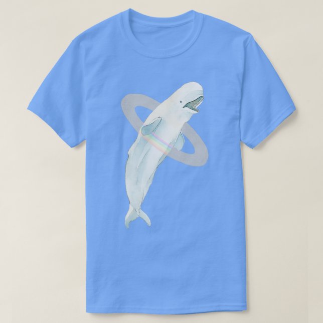 Camiseta Baleia-Arco-Íris Beluga (Frente do Design)