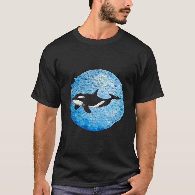 Camiseta Baleia Assassina de Orca Oceânica Animal (Frente)