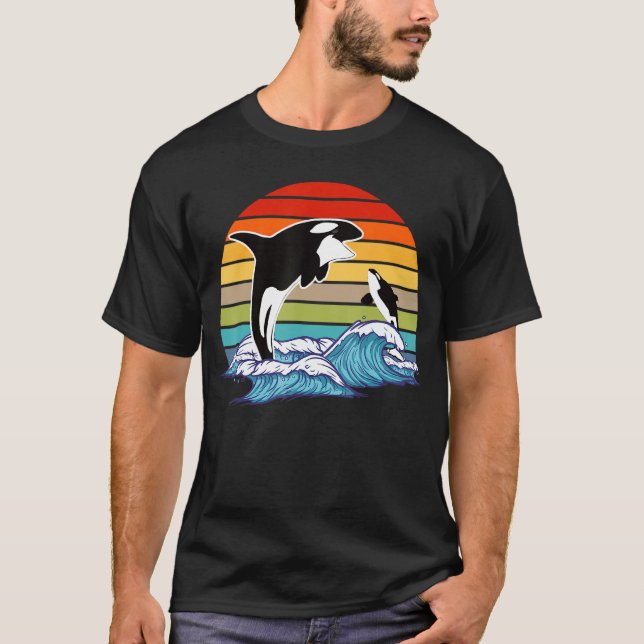 Camiseta Baleia Assassina de Orca Retro (Frente)