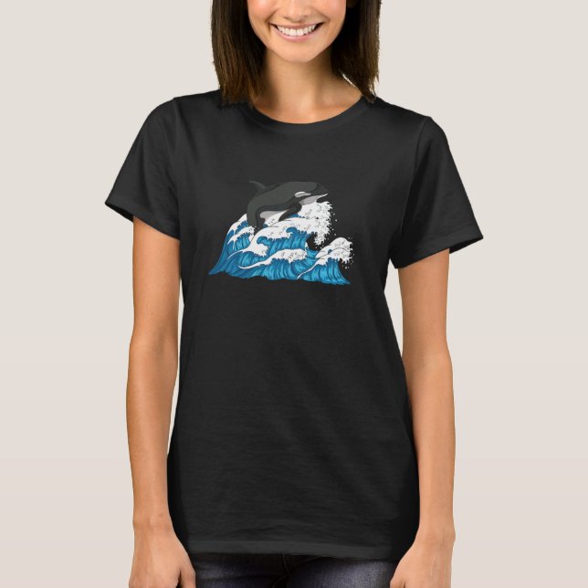 Camiseta Baleia Assassina Oceano Animal Orca Longa Capa (Frente)