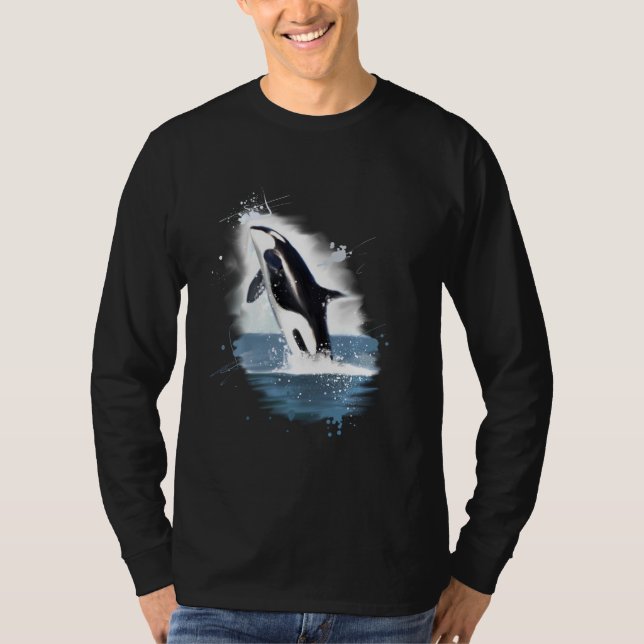 Camiseta Baleia Assassina Orcas Sea Life Long Sleeve (Frente)