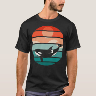 Camiseta Baleia assassina retro pôr do sol