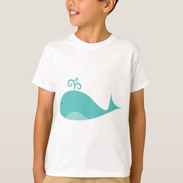Camiseta Baleia azul bonito (Frente)