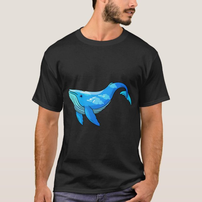 Camiseta Baleia azul com nuvens (Frente)