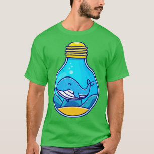 Camiseta Baleia Azul Cuta Nadando A Balão