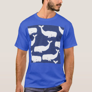 Camiseta Baleia Azul e Branca