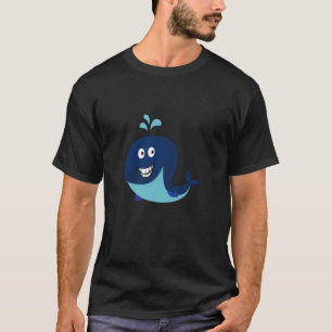 Camiseta Baleia Azul Emoji T-Shirt Ocean Water Dolphin B