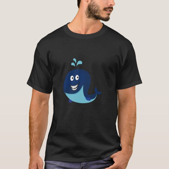 Camiseta Baleia Azul Emoji T-Shirt Ocean Water Dolphin B (Frente)