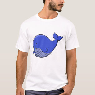 Camiseta Baleia Azul Fofa Kawaii Animal Marinho