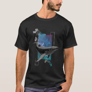 Camiseta Baleia Azul Mamífero Arte Mar Oceano Animal Jubart