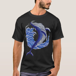 Camiseta Baleia Azul nas Ondas