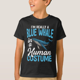 Camiseta Baleia Azul No Costume Humano Engraçada