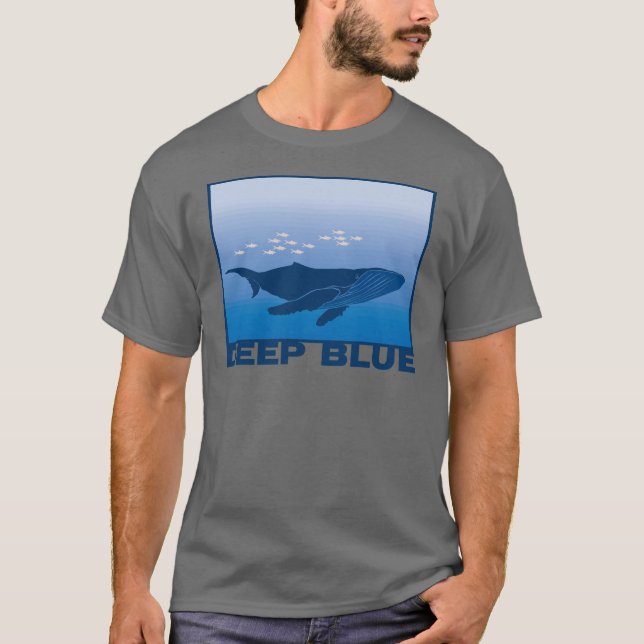Camiseta Baleia azul profunda (Frente)