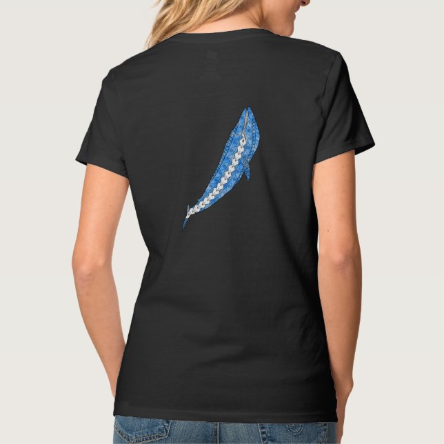 Camiseta Baleia Azul Tribal (Verso)