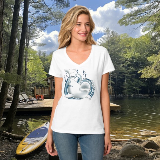 Camiseta Baleia Beluga Azul (Criador carregado)