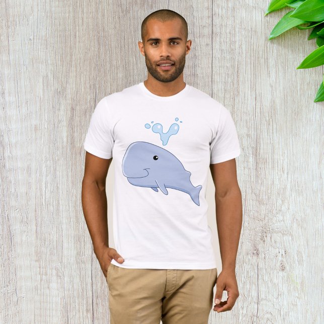 Camiseta Baleia-branca com abertura de água animal adorável (Criador carregado)