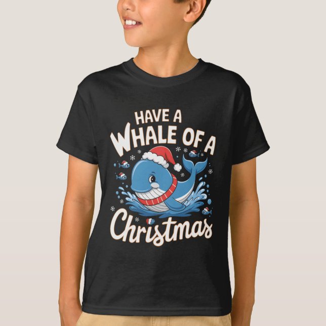 Camiseta Baleia-branca Papais noeis de Natal Amante de os a (Frente)