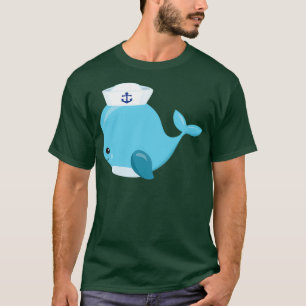 Camiseta Baleia-branca-velejadora Baleia-pequena Baleia Azu