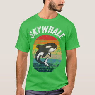 Camiseta Baleia-Cale-Cale-Cale Retro Sunset Orca Whale