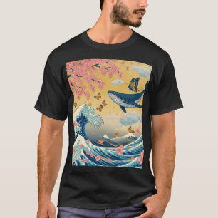 Camiseta Baleia Celestial entre Cerejeiras – Arte IA