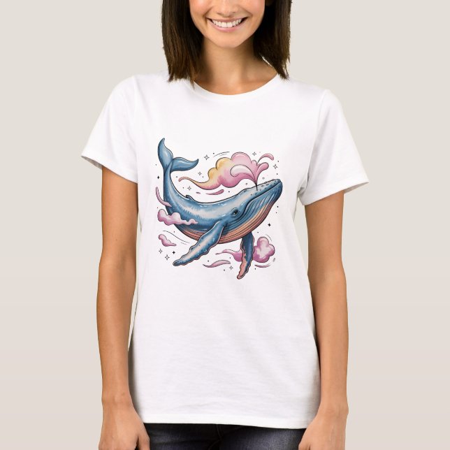 Camiseta Baleia Celestial Sonhadora (Frente)