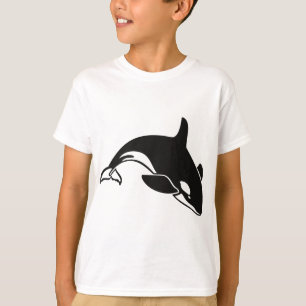 Camiseta Baleia de assassino preto e branco da orca