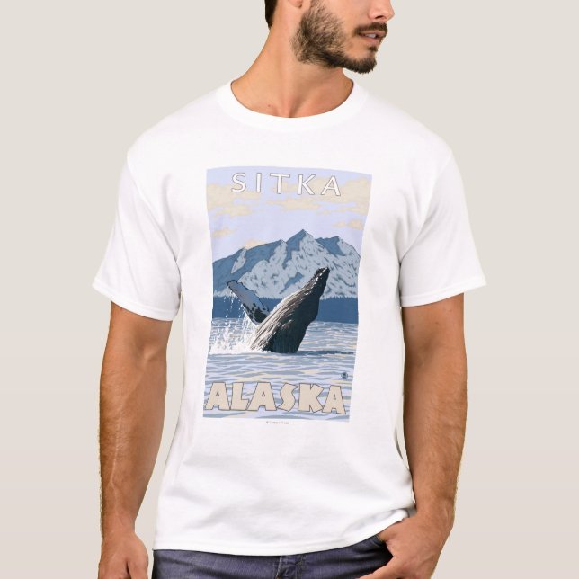 Camiseta Baleia de Humpback - Sitka, Alaska (Frente)